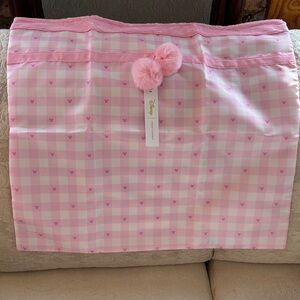 Disney x Stoney Clover Lane Pink Checkered Sack with poms. brand new with tags!